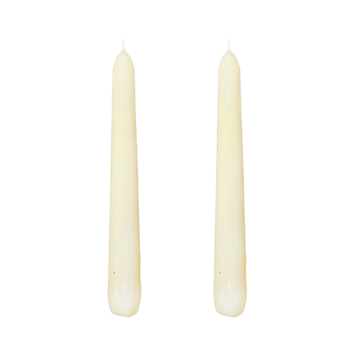 VELAS PARA CASTIÇAL CÔNICA MARFIM  18 CM - 02 UNIDADES