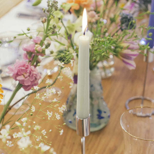 VELAS PARA CASTIÇAL CÔNICA VERDE ÁGUA  18 CM - 02 UNIDADES