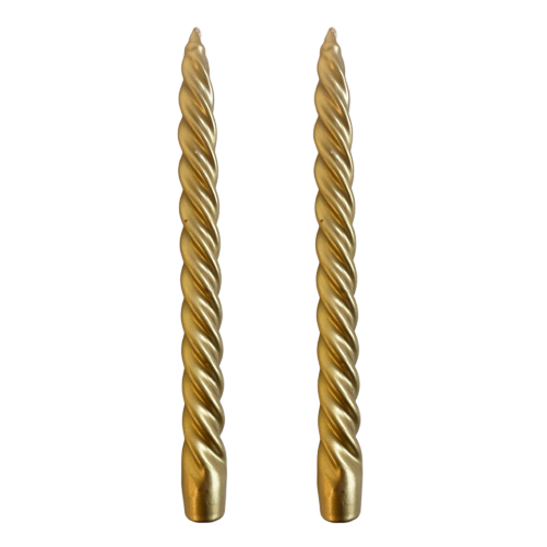 VELAS PARA CASTIÇAL TWIST DOURADO 25 CM - 02 UNIDADES