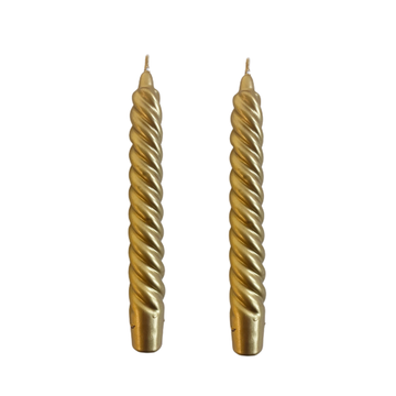 VELAS PARA CASTIÇAL TWIST BOLD DOURADO 18 CM - 02 UNIDADES