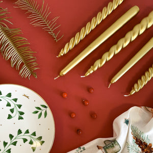 VELAS PARA CASTIÇAL TWIST BOLD DOURADO 18 CM - 02 UNIDADES