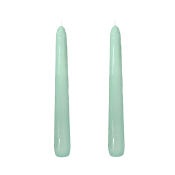 VELAS PARA CASTIÇAL CÔNICA VERDE ÁGUA  18 CM - 02 UNIDADES