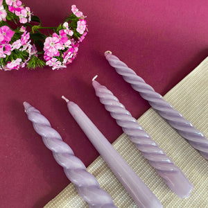 VELAS PARA CASTIÇAL TWIST LILÁS 25 CM - 02 UNIDADES