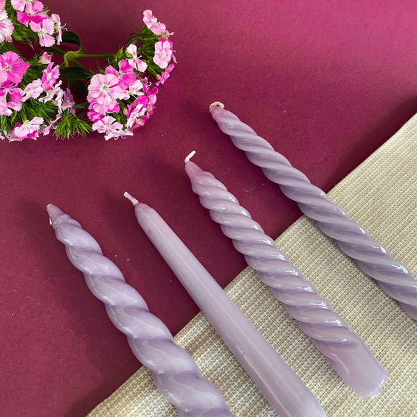 VELAS PARA CASTIÇAL TWIST BOLD LILÁS 18 CM - 02 UNIDADES