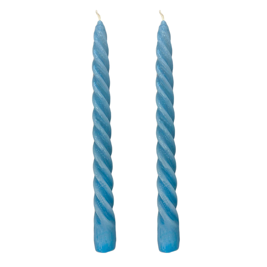 VELAS PARA CASTIÇAL TWIST AZUL CLARO 25 CM - 02 UNIDADES