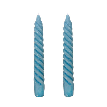 VELAS PARA CASTIÇAL TWIST BOLD AZUL CLARO 18 CM - 02 UNIDADES