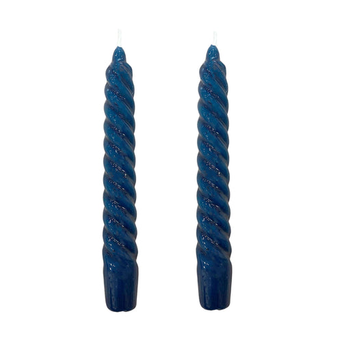 VELAS PARA CASTIÇAL TWIST BOLD AZUL MARINHO 18 CM - 02 UNIDADES