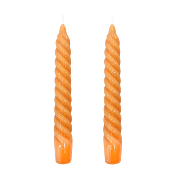 VELAS PARA CASTIÇAL TWIST BOLD LARANJA 18 CM - 02 UNIDADES