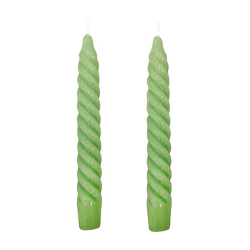 VELAS PARA CASTIÇAL TWIST BOLD VERDE CLARO 18 CM - 02 UNIDADES