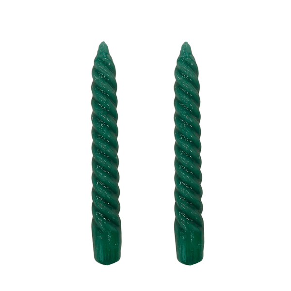 VELAS PARA CASTIÇAL TWIST BOLD VERDE ESCURO 18 CM - 02 UNIDADES