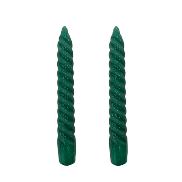 VELAS PARA CASTIÇAL TWIST BOLD VERDE ESCURO 18 CM - 02 UNIDADES