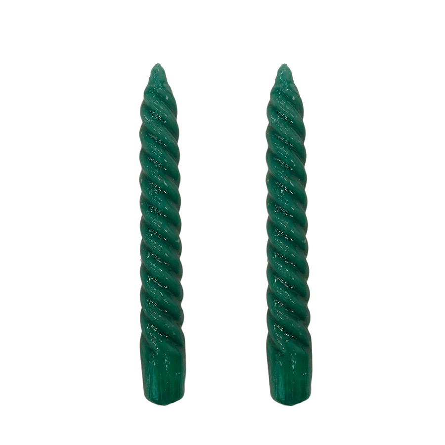 VELAS PARA CASTIÇAL TWIST BOLD VERDE ESCURO 18 CM - 02 UNIDADES