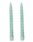 VELAS PARA CASTIÇAL TWIST VERDE ÁGUA 25 CM - 02 UNIDADES