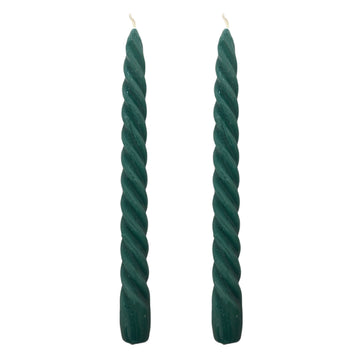 VELAS PARA CASTIÇAL TWIST VERDE ESCURO 25 CM - 02 UNIDADES