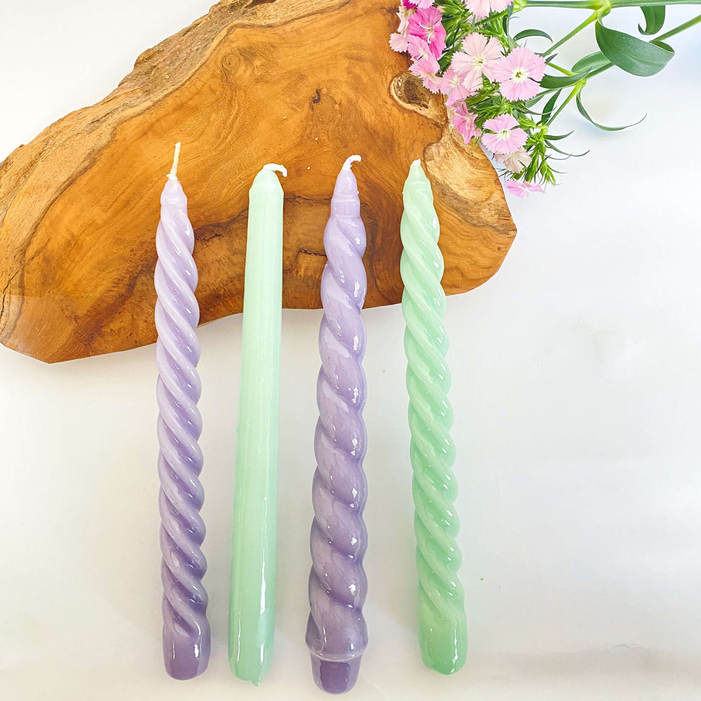 VELAS PARA CASTIÇAL TWIST LILÁS 25 CM - 02 UNIDADES