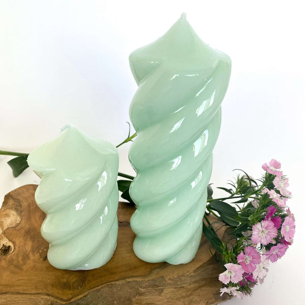 VELA SUPER TWIST VERDE ÁGUA G 6,5 X 22(H) CM