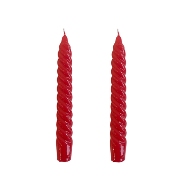 VELAS PARA CASTIÇAL TWIST BOLD VERMELHO 18 CM - 02 UNIDADES