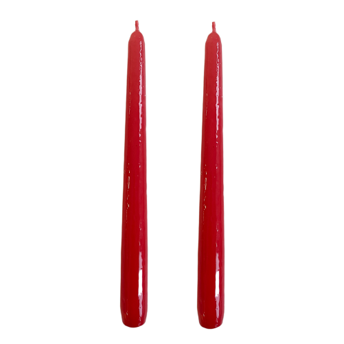 VELAS PARA CASTIÇAL CÔNICA VERMELHO 25 CM - 02 UNIDADES