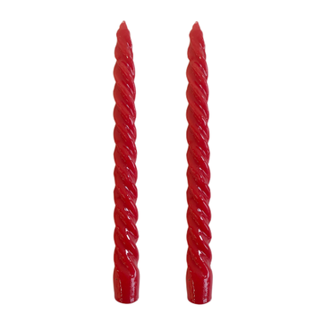 VELAS PARA CASTIÇAL TWIST VERMELHO 25 CM - 02 UNIDADES