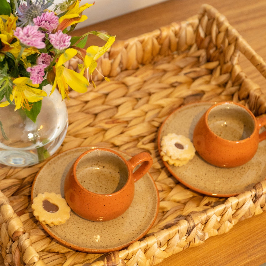 XÍCARA DE CAFÉ CERÂMICA ARTESANAL TERRACOTA